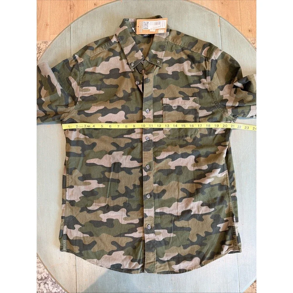 NWT Eddie Bauer Mens‎ Medium Favorite Flannel Shirt Camo Green Long Sleeve M New